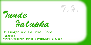 tunde halupka business card